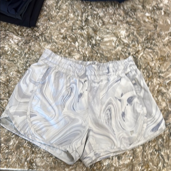 Fila Gray and White Athletic Shorts with Reflective Finish - Picture 1 of 4